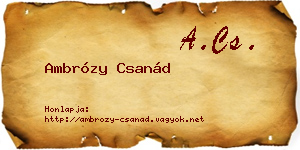 Ambrózy Csanád névjegykártya